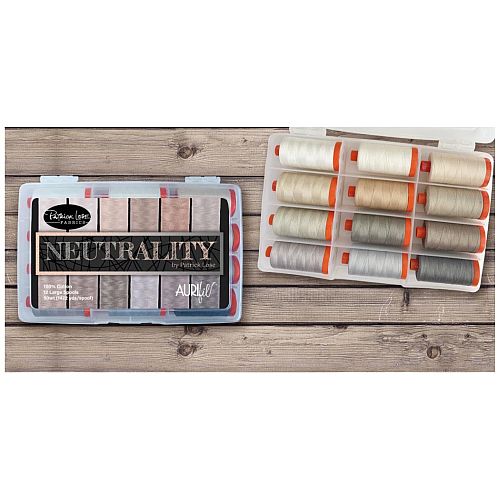 Neutrality by Patrick Lose - Klöppelwerkstatt, Das Set enthält zwölf 30g Spulen Aurifil, in der Stärke 50wt, klöppeln, quilten, Patchwork, Nähen, Nadelspitze